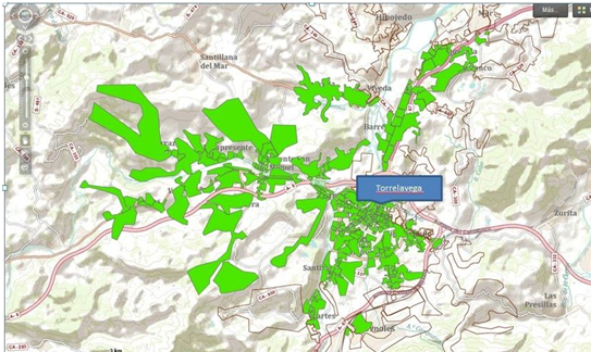 Mapa Besaya y zonas de cobertura